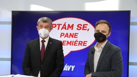 Premiér Andrej Babiš (ANO) v pořadu Ptám se, pane premiére (15. 4. 2021)