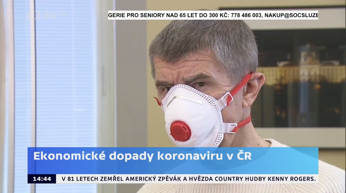 Premiér Andrej Babiš (ANO) během rozhovoru o dopadech koronavirové krize v ČR