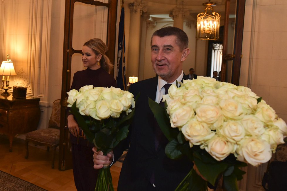 Premiér v demisi Andrej Babiš s manželkou Monikou na večeři s Paulem Ryanem, šéfem Sněmovny reprezentantů USA (26. 3. 2018)
