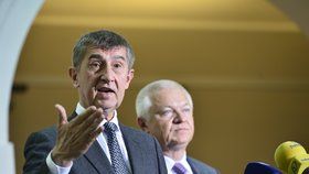 Andrej Babiš na tiskové konferenci