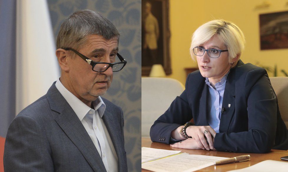 Premiér Andrej Babiš (ANO) a Karla Šlechtová (za ANO)