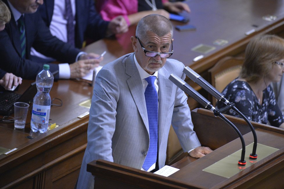 Vicepremiér Andrej Babiš (ANO) ve Sněmovně