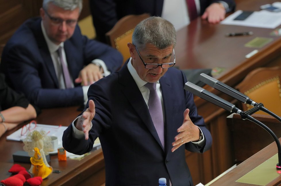 Premiér Andrej Babiš při jednání Poslanecké sněmovny (4.6.2019)