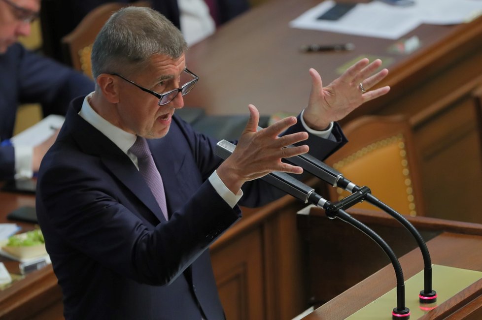 Premiér Andrej Babiš při jednání Poslanecké sněmovny (4. 6. 2019)