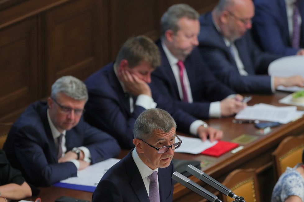 Premiér Andrej Babiš při jednání Poslanecké sněmovny. (4.6.2019)