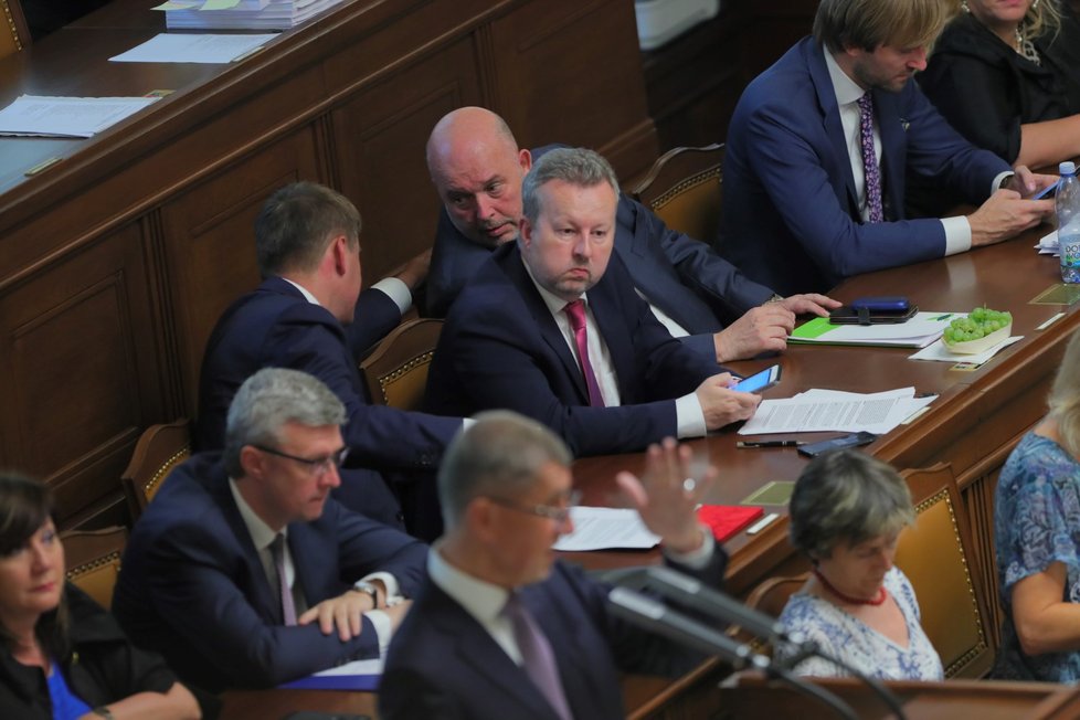 Premiér Andrej Babiš při jednání Poslanecké sněmovny. (4.6.2019)