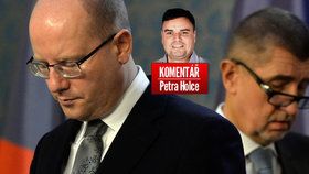 Premiér Bohuslav Sobotka (ČSSD) a vicepremiér Andrej Babiš (ANO) v komentáři Petra Holce