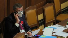 Premiér Andrej Babiš (ANO) při jednání Sněmovny o státním rozpočtu. (11. 11. 2020)