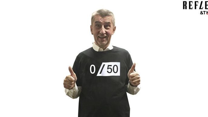 Andrej Babiš 0/50 - ilustrační koláž