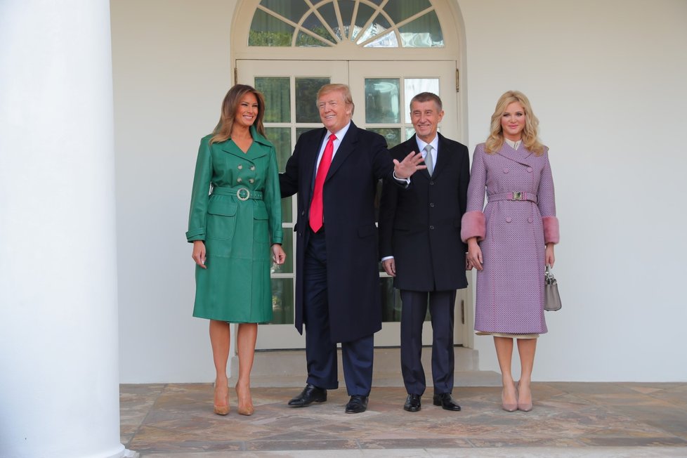 7. března 2019: Trumpovi a Babišovi před Bílým domem