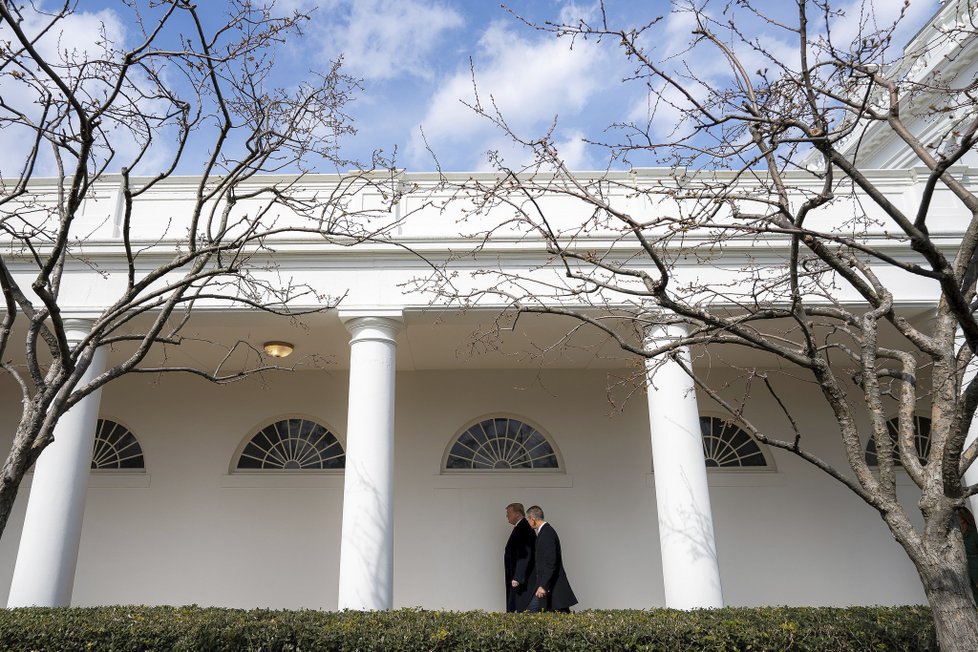 Oficiální fotografie ze schůzky Donalda Trumpa a Andreje Babiše (7. 3. 2019)