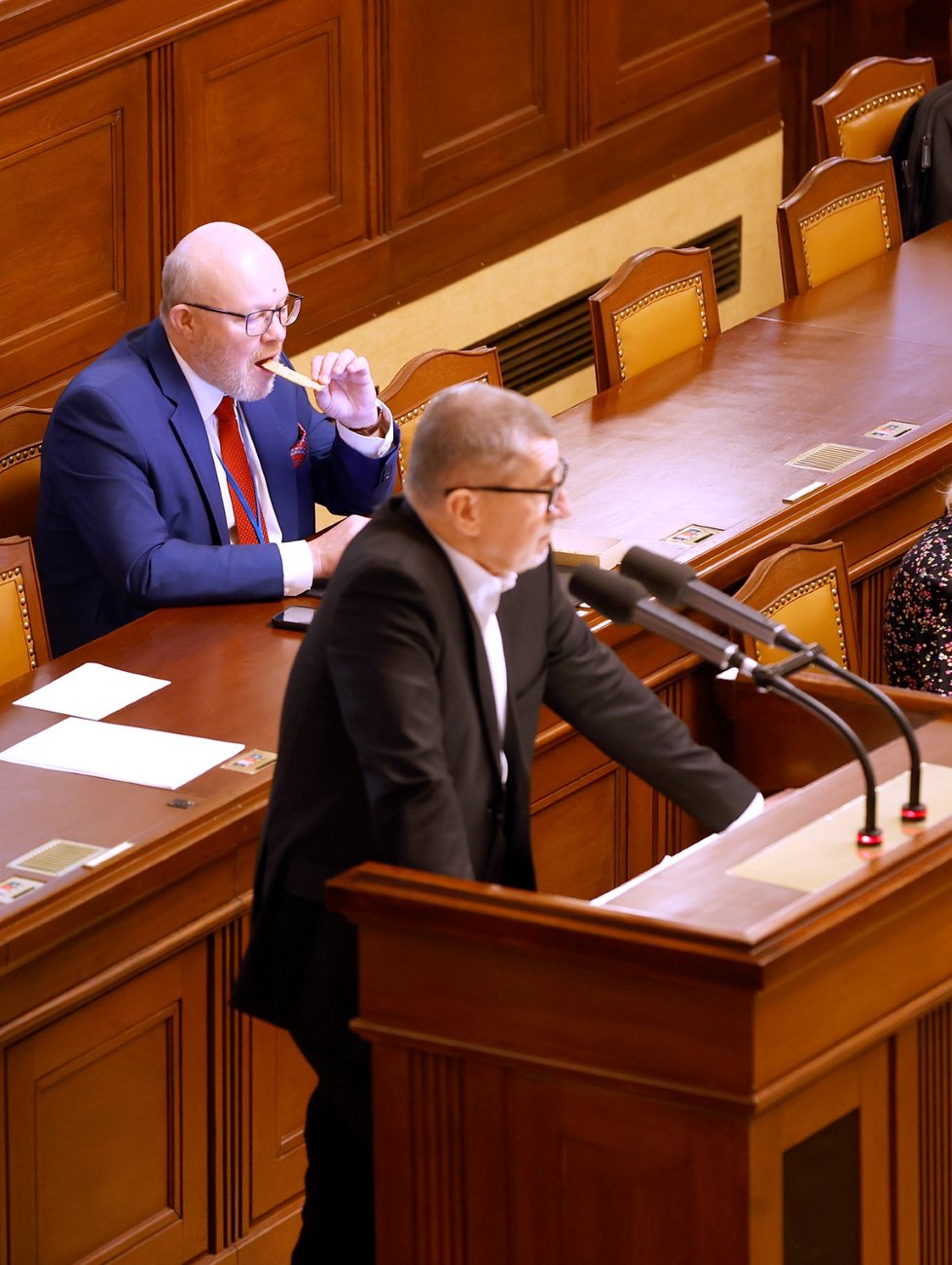 Poslanecká sněmovna 4. 4. 2022 – Vlastimil Válek (TOP 09), Andrej Babiš (ANO)