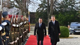 Severomakedonský premiér Zoran Zaev a jeho český protějšek Andrej Babiš (ANO) na návštěvě v Praze (17. 12. 2019)