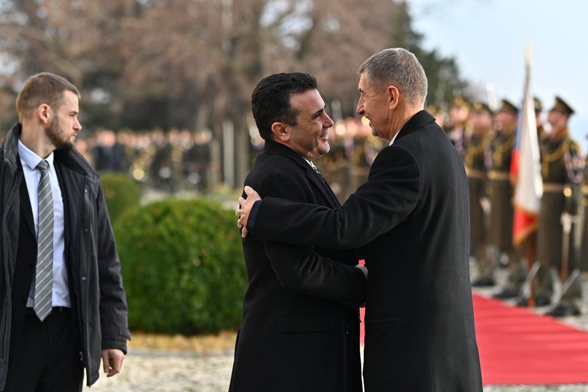 Severomakedonský premiér Zoran Zaev a jeho český protějšek Andrej Babiš (ANO) na návštěvě v Praze (17. 12. 2019)