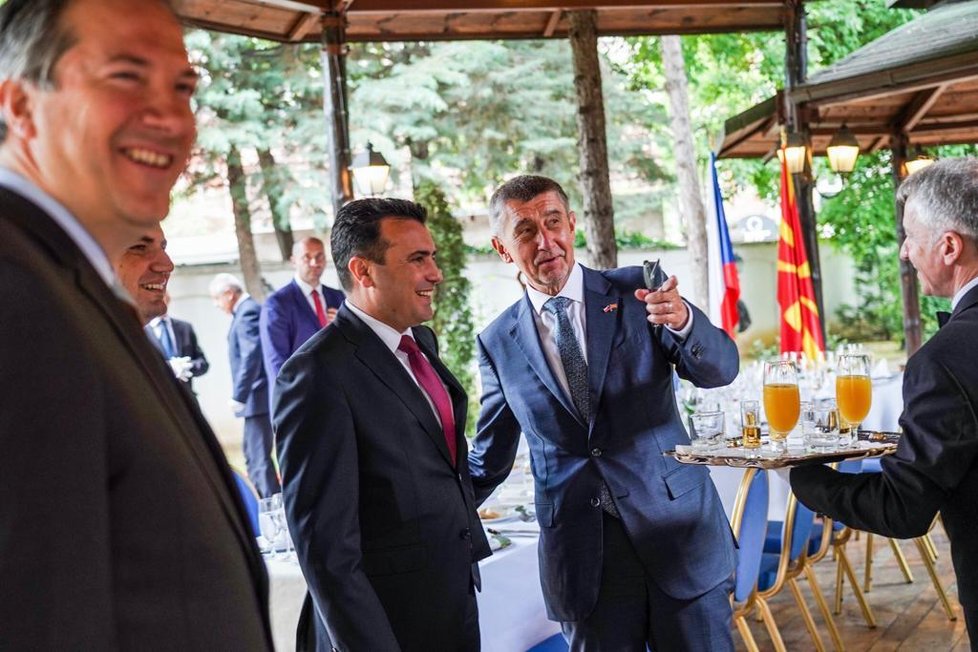 Severomakedonský premiér Zoran Zaev a jeho český protějšek Andrej Babiš (ANO) na návštěvě ve Skopje (11. 6. 2019)