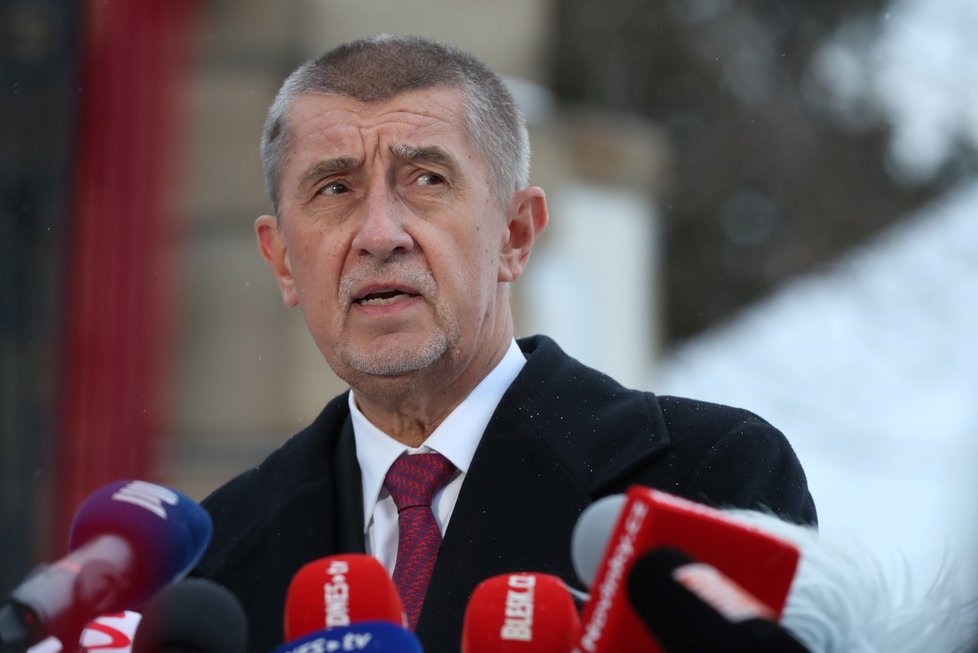 Premiér Andrej Babiš (ANO) po novoročním obědě s prezidentem Milošem Zemanem (3. 1. 2019)