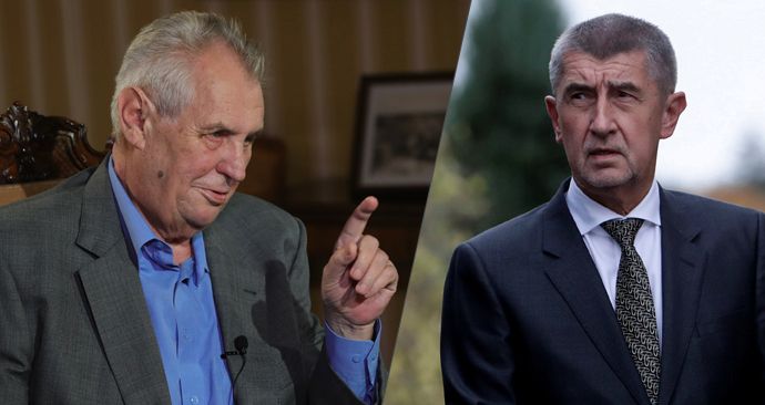 Prezident Miloš Zeman a šéf hnutí ANO Andrej Babiš v Lánech