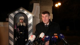 Andrej Babiš po večeři a jednání s prezidentem Zemanem v Lánech.
