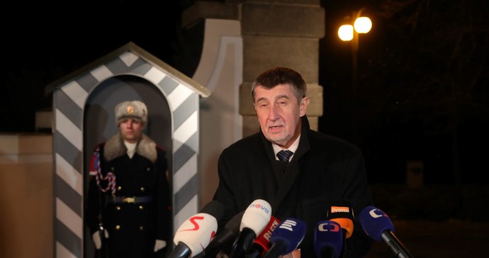 Andrej Babiš po večeři a jednání s prezidentem Zemanem v Lánech.