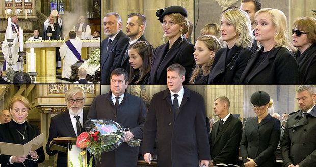 Pohřeb Karla Gotta (†80): Zeman s rodinou, Klausová bez manžela. Babišová nasadila klobouček