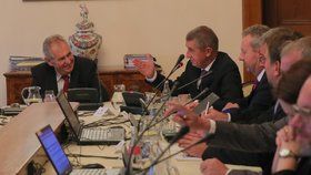 Jednání o rozpočtu, premiér Andrej Babiš a prezident Miloš Zeman