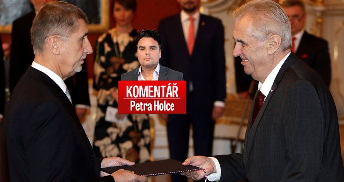 Premiér Andrej Babiš (ANO, vlevo) a prezident Miloš Zeman v komentáři Petra Holce