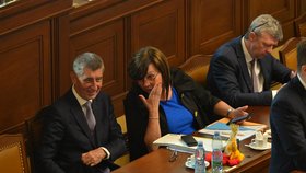 Andrej Babiš a Alena Schillerová v Poslanecké sněmovně (4. 6. 2019)