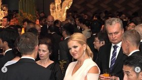Manželka premiéra Andreje Babiše (ANO) Monika Babišová na recepci japonského premiéra (říjen 2019)