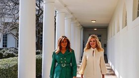 Monika Babišová a Melania Trumpová na prohlídce v Bílém domě