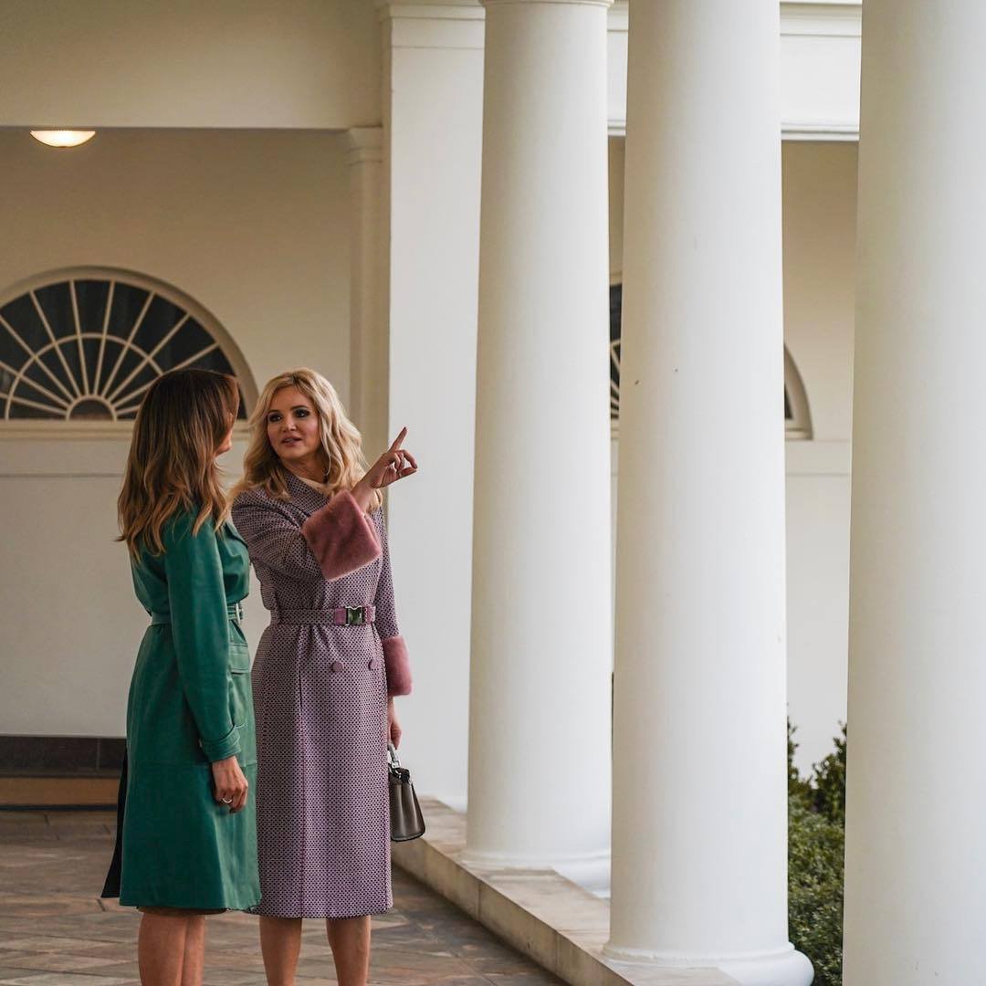 Monika Babišová a Melania Trumpová na prohlídce v Bílém domě