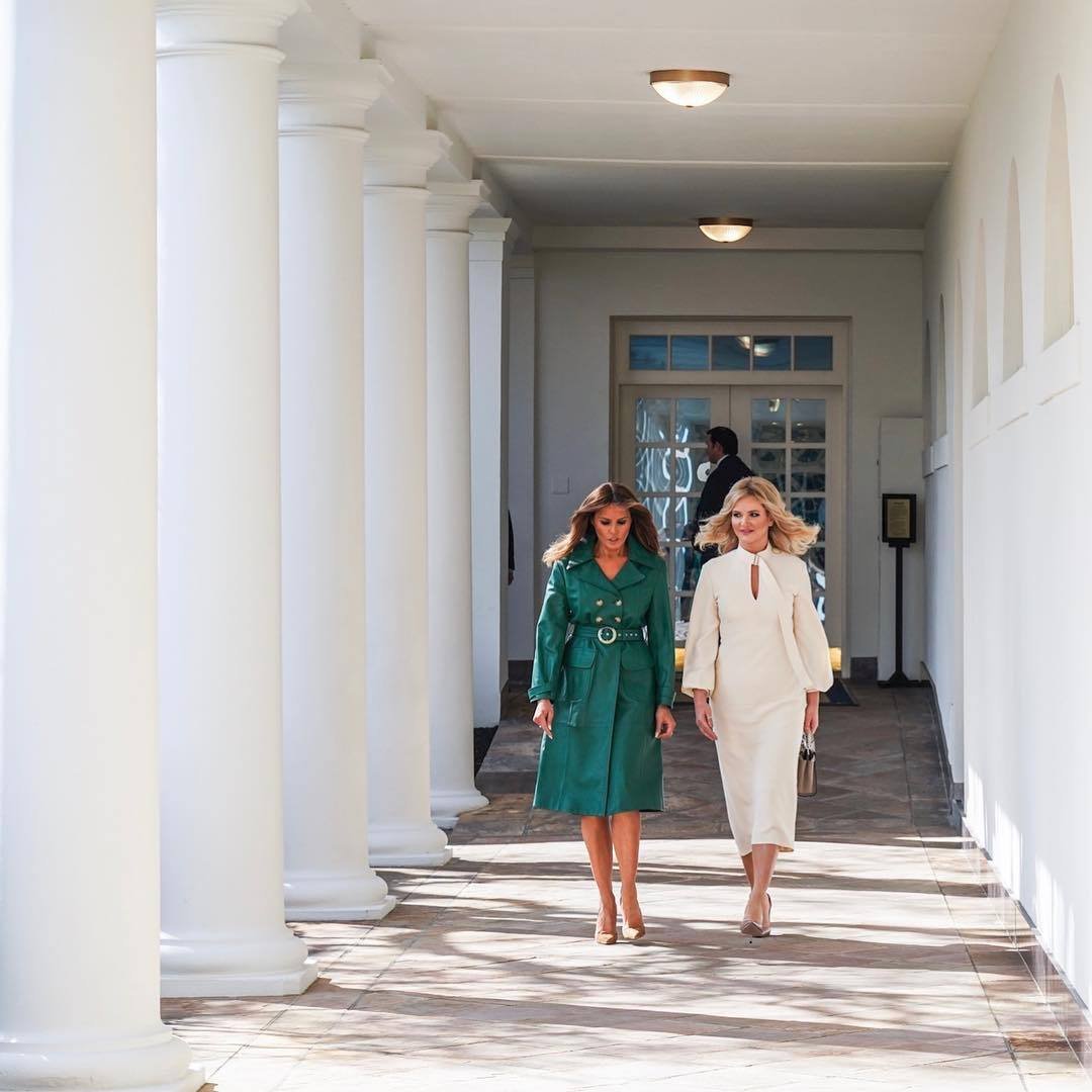 Monika Babišová a Melania Trumpová na prohlídce v Bílém domě