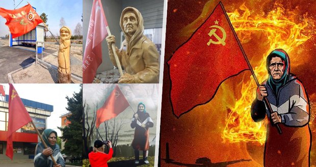 Babuška se sovětskou vlajkou: Z mírumilovné Ukrajinky se nechtěně stala tváří ruské propagandy