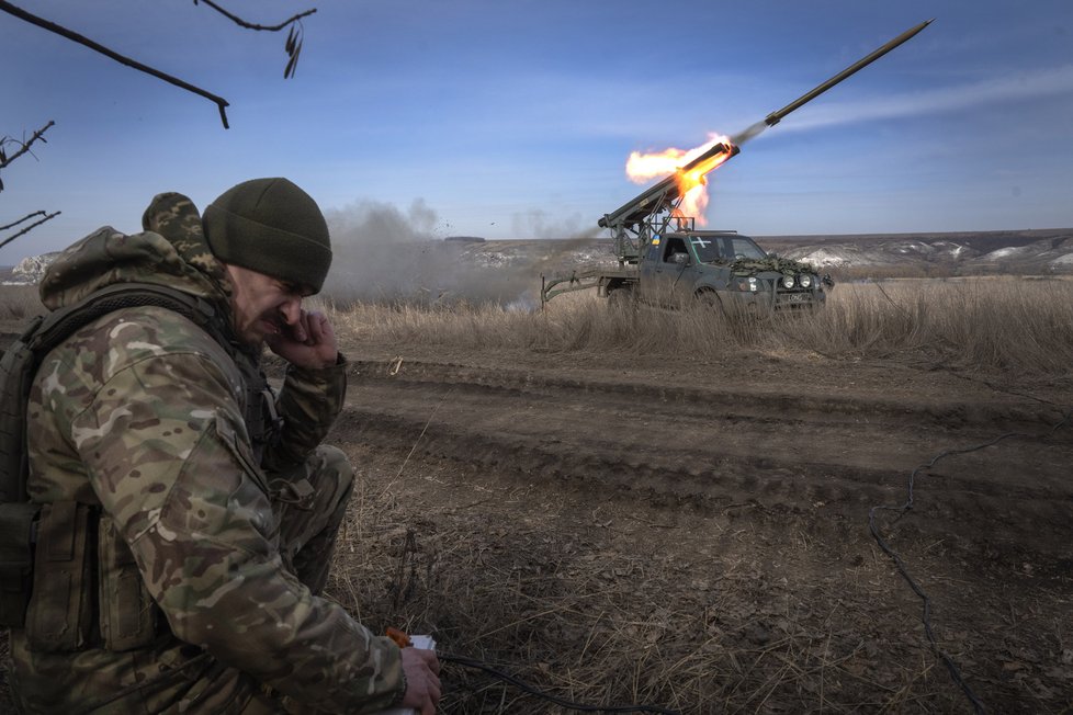 Ukrajinští vojáci poblíž Bachmutu