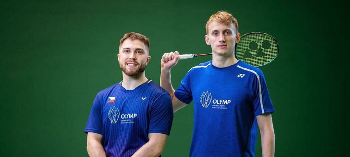 Elitní čeští badmintonisté Adam Mendrek a Ondřej Král