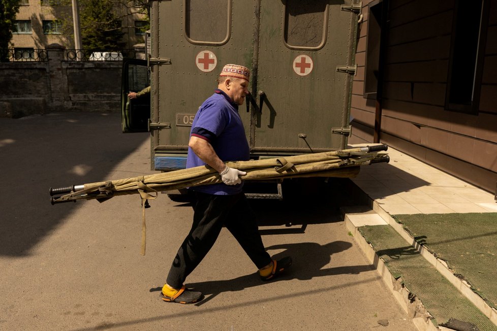 Válka na Ukrajině: Snímky z nemocnice v Bakhmutu v Doněckém regionu (10. 5. 2022)