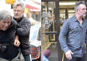 Alec Baldwin byl zatčen policií. Podle ní dal pěstí řidiči, který mu zabral jeho místo. Před časem Baldwin napadl kameramana, který ho točil s jeho ženou (na snímku vlevo).