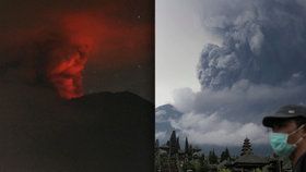 Erupce sopky Agung na ostrovu Bali