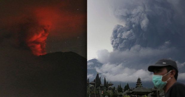 Erupce sopky na Bali: Letadlům hrozí poškození, ministerstvo varuje Čechy