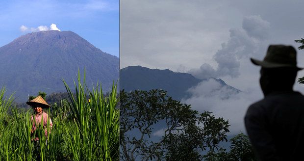 Probuzená sopka na Bali hrozí opět erupcí. Tisíce lidí prchají z dovolenkového ráje