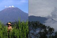 Probuzená sopka na Bali hrozí opět erupcí. Tisíce lidí prchají z dovolenkového ráje