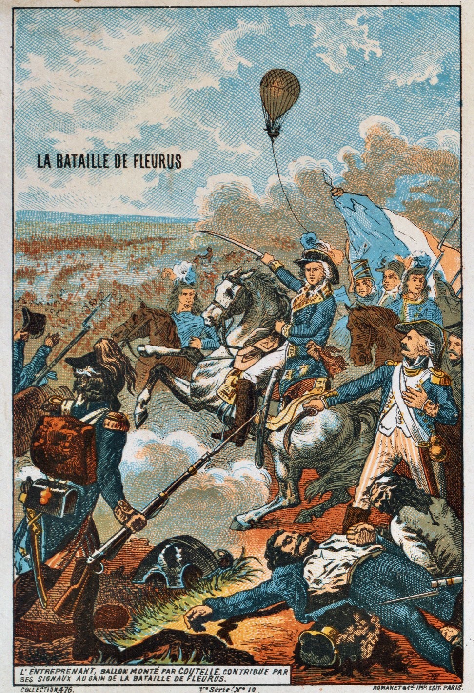 V bitvě u Fleurus roku 1794 sledovala pohyb nepřátel posádka francouzského balonu L&#39;Entreprenant.