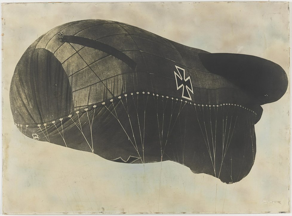 Německý pozorovací balon z první světové války.