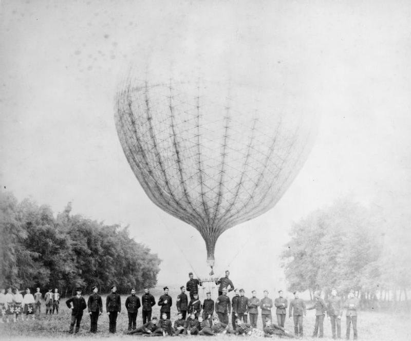Britský pozorovací balon, 1908.