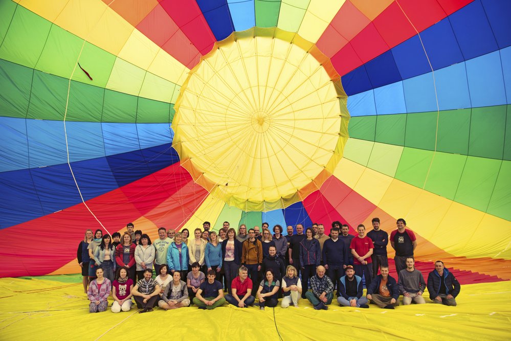 Zaměstnanci Balóny Kubíček v balónu