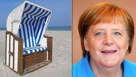Plážové koše jsou na Baltu tradicí, pobřeží je jimi poseté. Jeden má i kancléřka Merkelová.