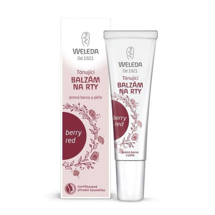 Tónující balzám na rty berry red, Weleda, koupíte na: weleda.cz,  199 Kč