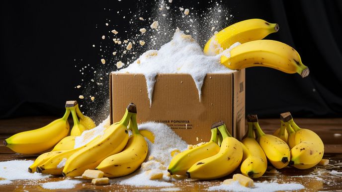 Kokain v přepravkách s banány - ilustrační kresba