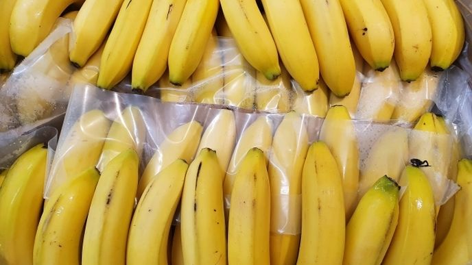 Krabice plná banánů