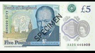 Churchill bude na nových umělohmotných bankovkách, papírové libry končí po 320 letech