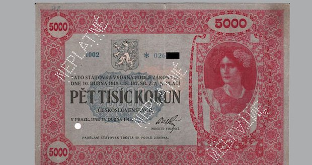 Policie nejspíš našla československou bankovku za miliony. Byla v aukci